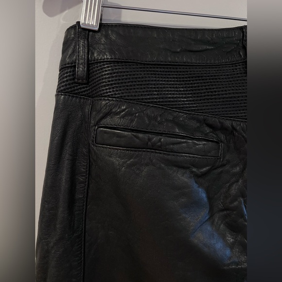 ALLSAINTS Black Italian Leather Biker Moto Pants - Picture 4 of 12